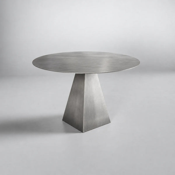 PYRAMID TABLE aus gebürstetem Edelstahl – Ansicht 1