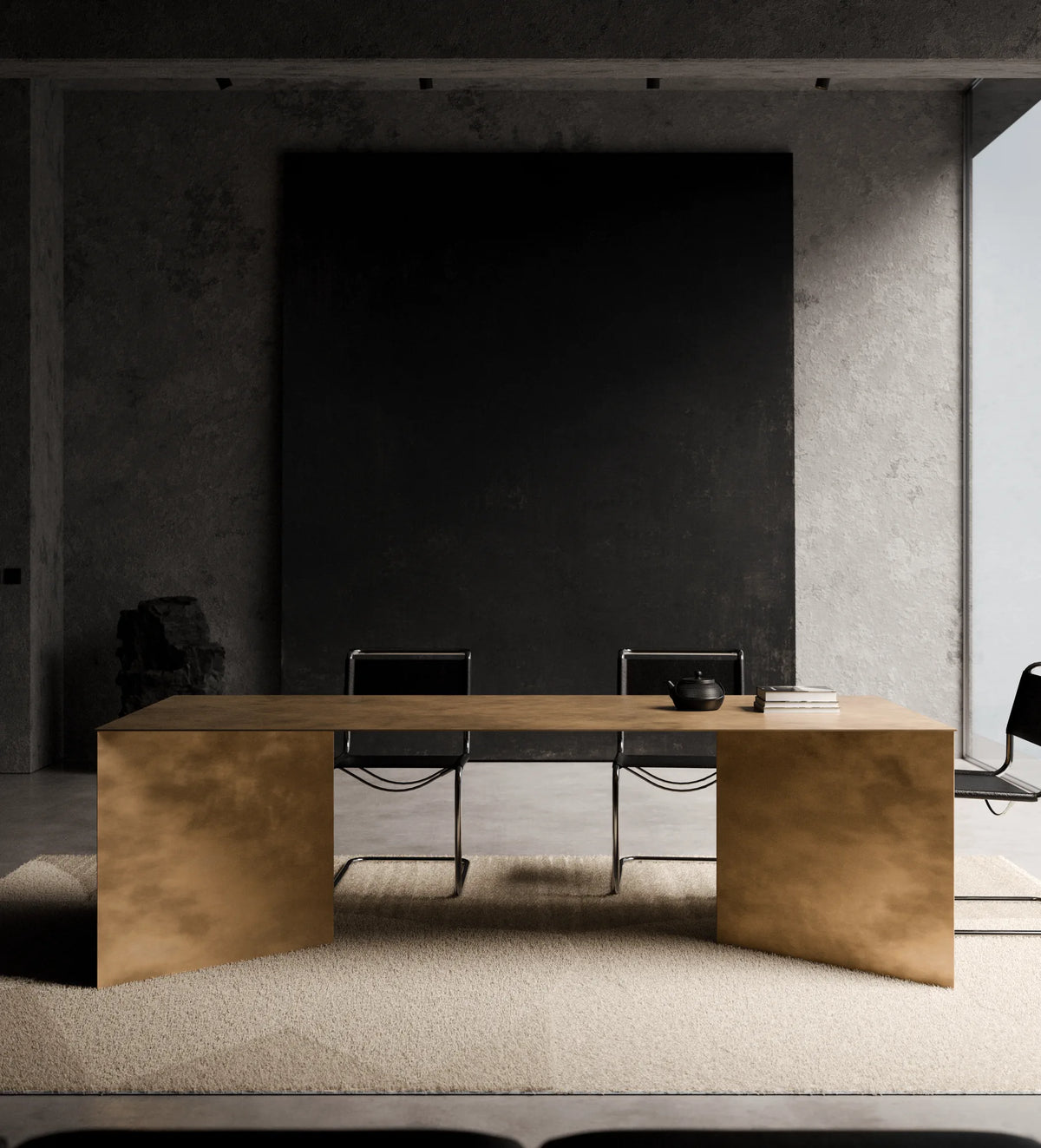 ZEN DINING TABLE aus handveredeltem Messing – Ansicht 1