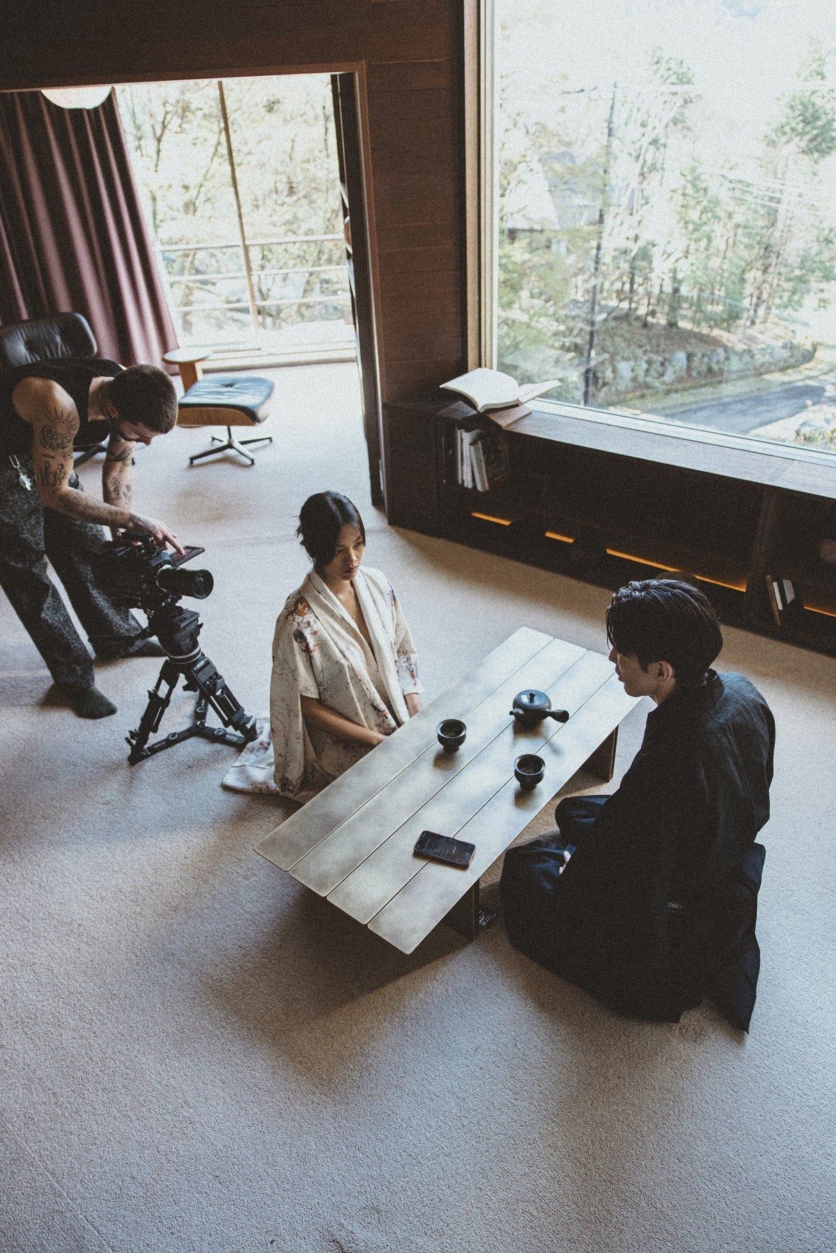 KANJI aus Messing in einem Ryokan bei der Teezeremonie